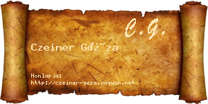 Czeiner Géza névjegykártya